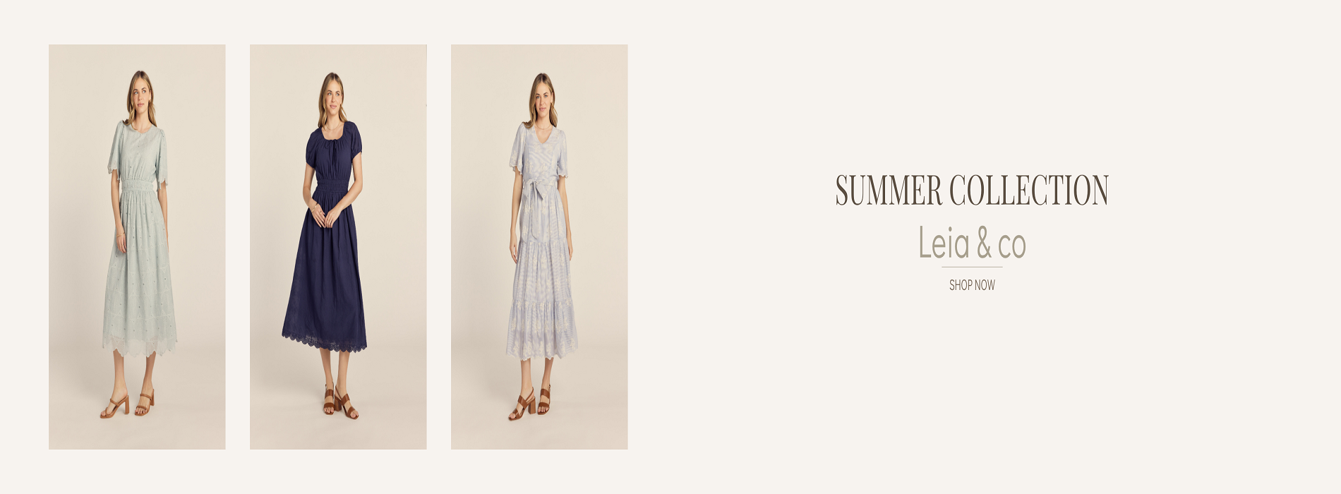 Homepage banner featuring clothing promotions, new arrivals, and special offers.